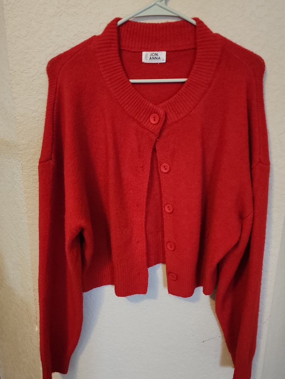 Red Button Up Sweater